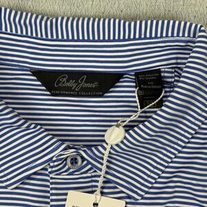 Bobby Jones‎ Shirt Mens Large Blue Striped Golf Polo Short Sleeves 2XL
